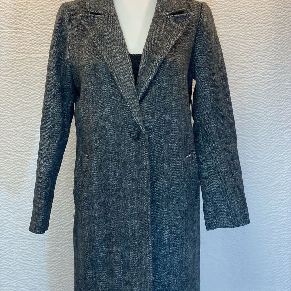 NWT Gray Wool Peacoat Trenchcoat Size S